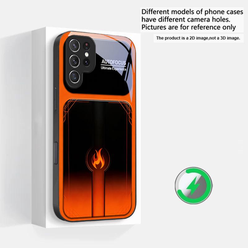 Dazzling Purple Flames Suitable For Samsung Galaxy S25 Ultra S20 FE S21 S22+ S23 Plus S24 S26 Edge Magnetism Glass Phone Casee