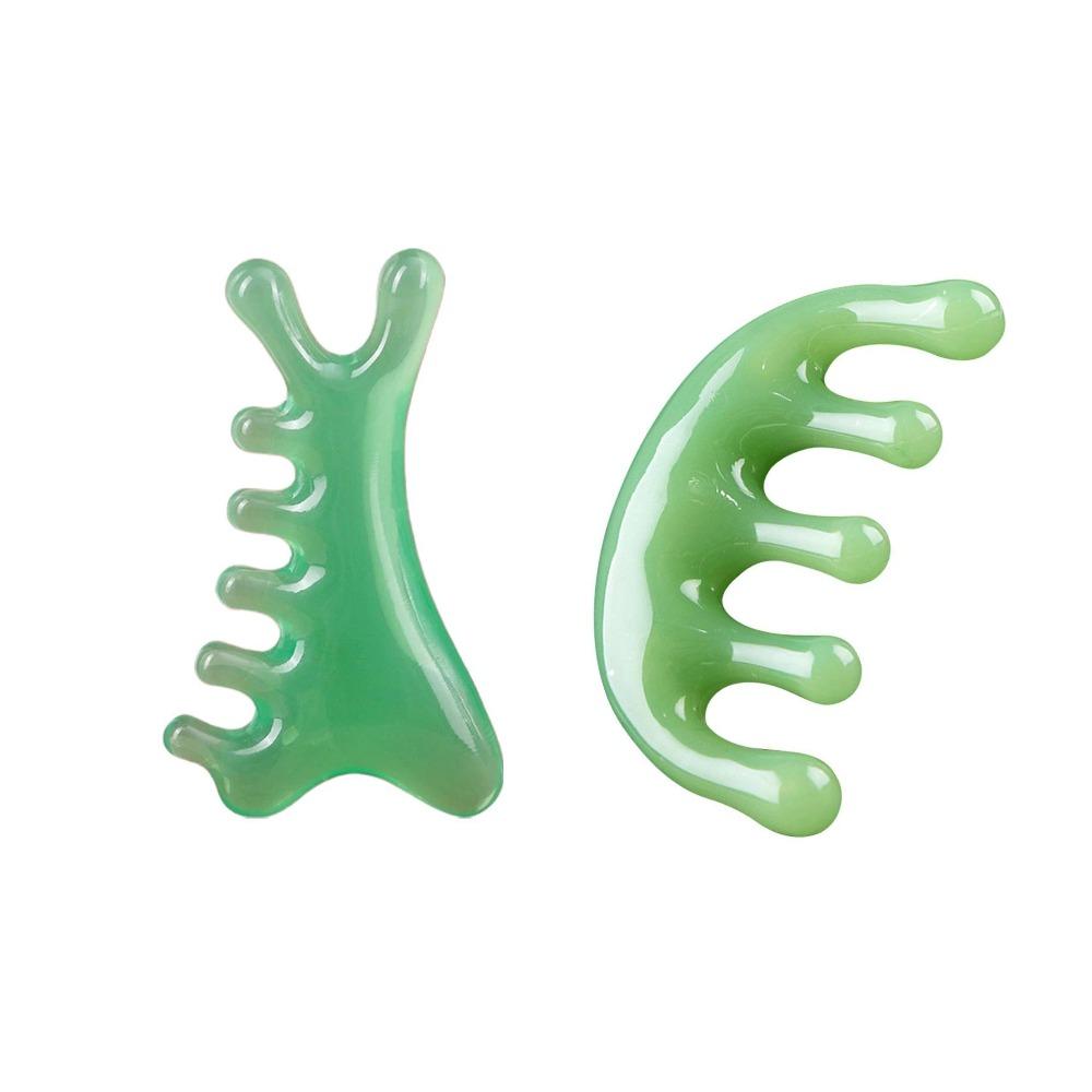 4 in 1 Head Massage Scalp Meridian Massage Comb Resin Handleless Massage Comb Blood Circulation Scalp Meridian Comb