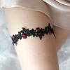 Kyunovia Sexy Women Girls Princess Appliques Black Lace Garter Keepsake Garters Wedding Garter Set Bridal Shower Gifts D96