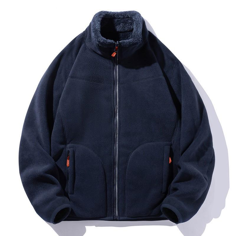 Unisex Fleece Jacket Double-Sided Wearable Warm Outdoor Pullover Hiking Running Cycling Winter