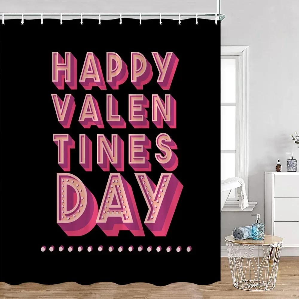 Pink Perfume Shower Curtain Cosmetic Lip Flower Panther Pattern Bathroom Decorations Shower Curtain