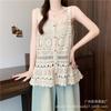 Bohemian Hollowed-out Sling Vest for Women, New Early Spring Large Size Fat Mm Stacked Vest Top