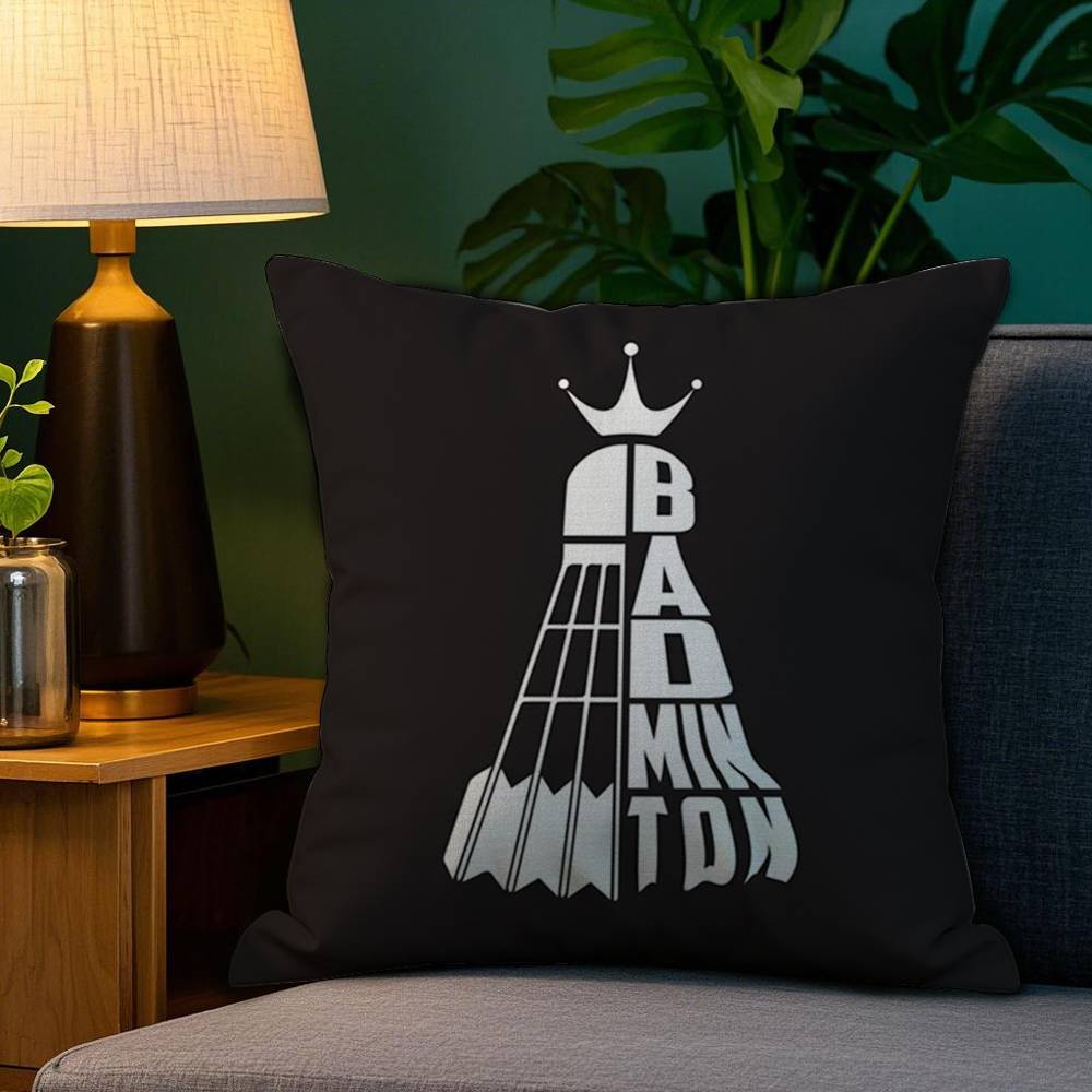 

Badminton Sport Pillow Case Sofa Living Room Bedroom Double-sided Printing Square Cushion Nap Time Cushion Cover 12x12Inch