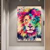 Colored lion wall art graffiti paintings for interior decoration posters and hd pictures for decor living room canvas painting