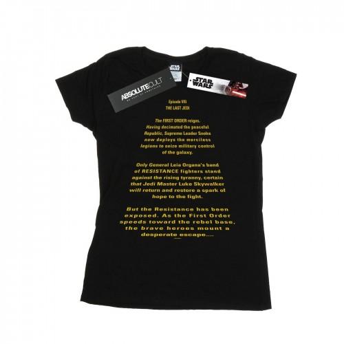 Star Wars Womens/Ladies The Last Jedi Opening Crawl Cotton T-Shirt