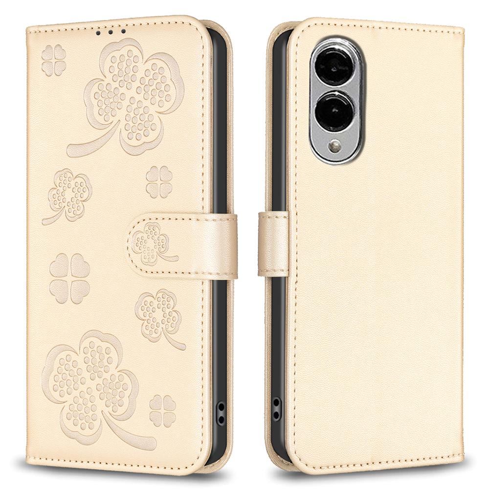 For Samsung Galaxy S25 Edge Case Clover Pattern Wallet Stand View Leather Phone Cover