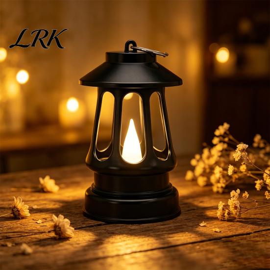 Thoughtful Birthday Gift for Colleagues Retro LED Lantern, Realistic Flame Decorative Table Lamp, Lantern Night Light Hanging Bedroom Garden