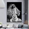 Modern Lion Family Wall Art Canvas Painting Print Posters Nature Animal Tiger Mural Pictures for Living Room Home Decoration