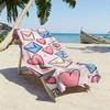 2D Flat Printed Microfiber Beach Towel 1 Piece Set Sandproof Waterproof Pink Heart Love Letter Cute Summer Pool Bath Towel