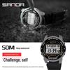 Sanda Unisex Sports Watch: Multifunctional, Luminous, Silicone Strap, Waterproof, Electronic Timer.