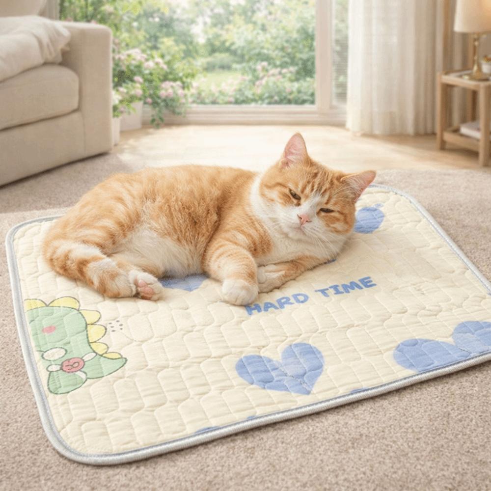Washable Cat Latex Mat Breathable Soft Cooling Dog Mat Comfortable Cool Feeling Cat Sleeping Cushion Pet Sleeping
