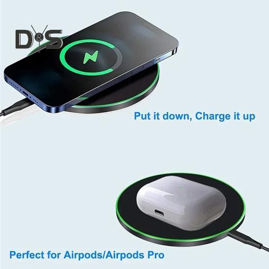 Wireless Charger for Apple 13 12 15 16 Pro Xs Max Mini X Xr 15W Fast Charging Pad Universal Smartphone Wireless Charger for Samsung S22 S21 S8 S9 S10