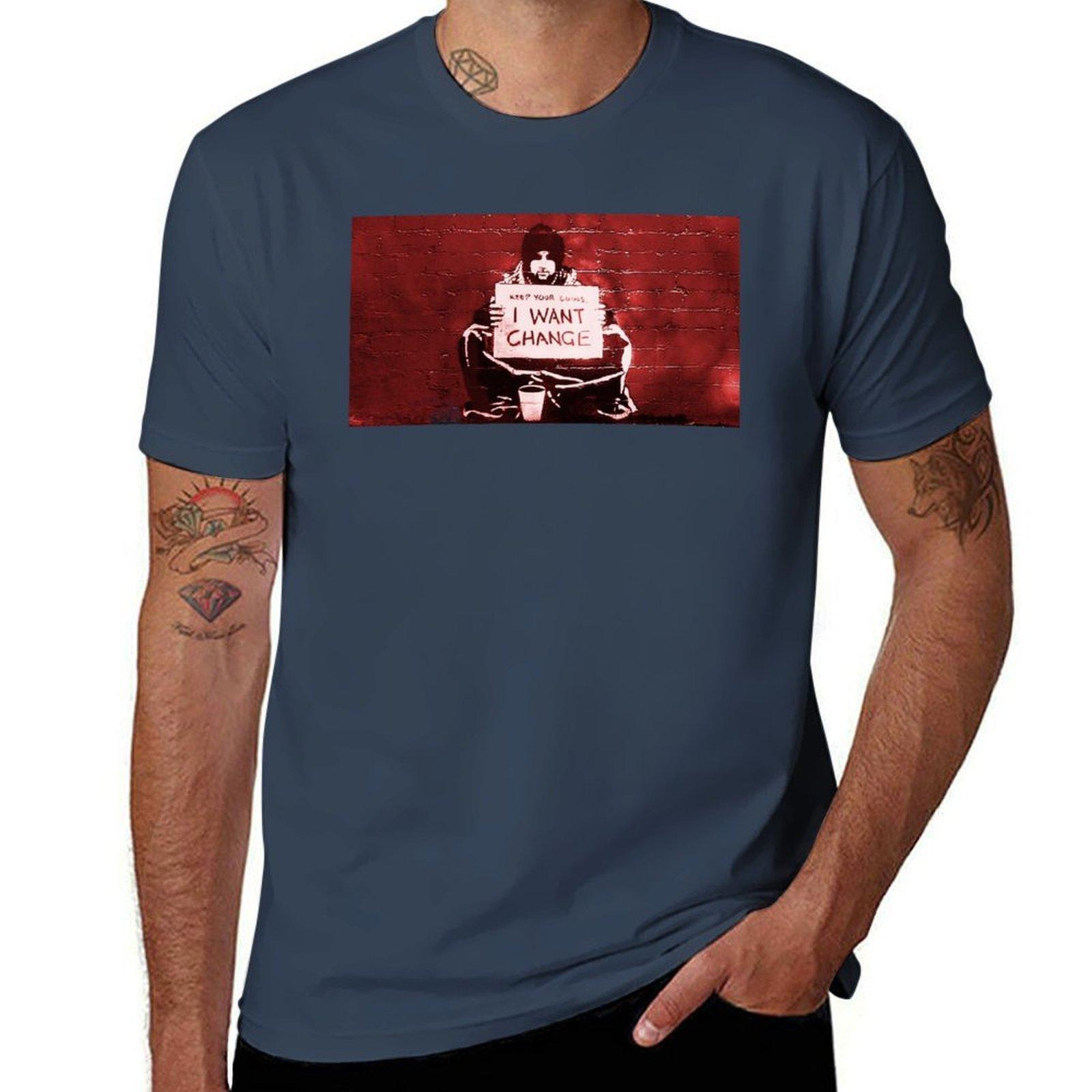 Keep Your Coins I Want Change Banksy Tshirt Antiwrinkle Short Sleeve Tshirt S