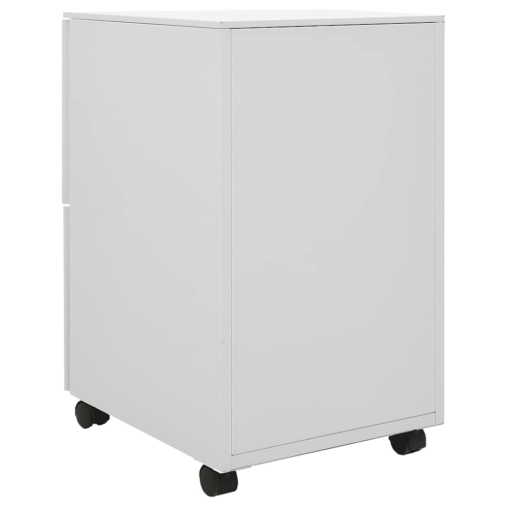 vidaXL Aktenschrank mit Rollen Hellgrau 39x45x67 cm Stahl
