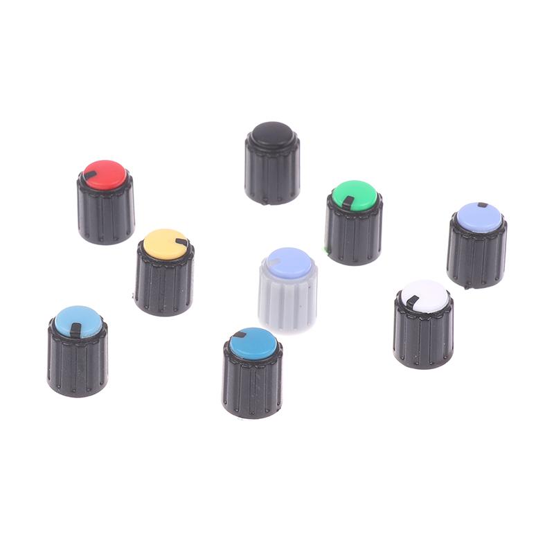 20Pcs Dual Color Knob 10X12Mm Small Volume Adjustment Hat Flower Shaft Hole 6Mm Potentiometer Volume Switch Caps Control Knob