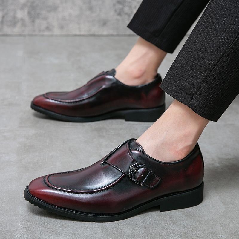 Fashion New Luxury Designer Charm Dress Leather Monk Strap Shoes For Men Formal Wedding Prom Dress Homecoming Sapatos Tenis Masculino
