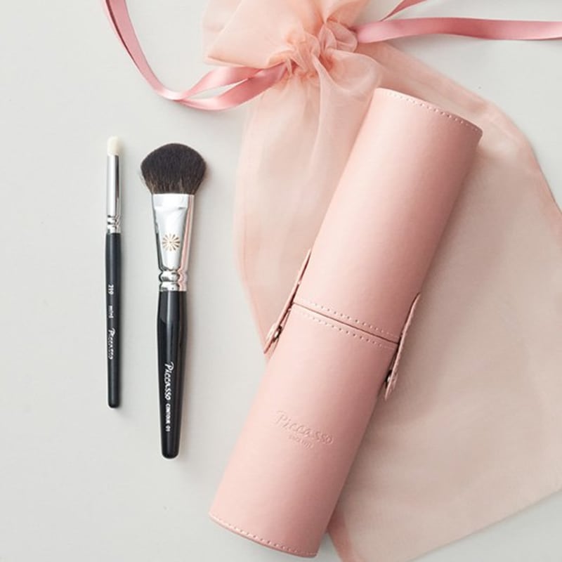 [Picasso] Contour Makeup Gift Set (Contour 01 Brush + 219 Mini Brush + Slim Cylinder Case)