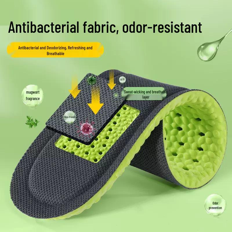 Wormwood Deodorizing Insoles for Women & Men: Soft, Breathable, Odor-Resistant, Shock-Absorbing for Sports & Long Standing