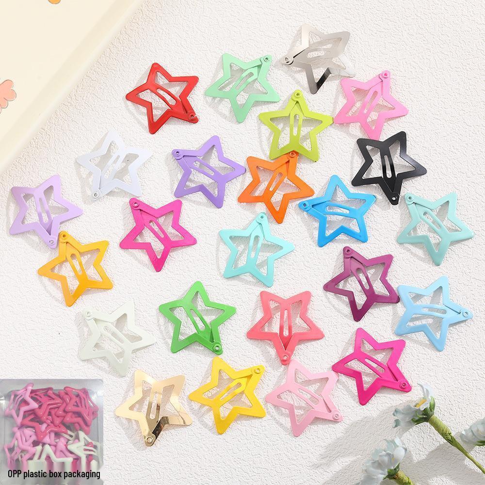 Y2K Star Hair Clips: Cute Five-Pointed Star Accessories for Kids' Side Bangs.