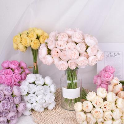 Simulated Peony Flowers Bouquet Real Touch No Withering 27 Heads Artificial Flowers