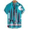 Heren Raketprint Hawaiiaans Shirt 3D Harajuku Cartoon Hoge Kwaliteit Zomer Casual