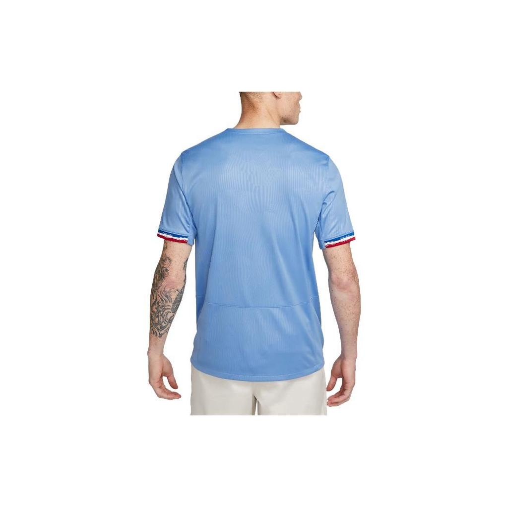 Nike FFF 2023 Stadium Home Graphic Print Crew-Neck Short-Sleeve T-Shirt Men Tops Sky-Blue DR3962-450