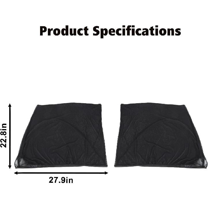 Front Window Sun Shade Covers Elasticized Breathable Mesh Car Side Window Screens Net UV Protection Sunshade for Jeep Wrangler TJ JK JL & Gladiator