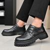 Fashion Male Casual Genuine Leather Wedding Party Footwear Men Formal Business Shoes Thick Soled Oxford Shoes Luxury Men's Dress Shoes