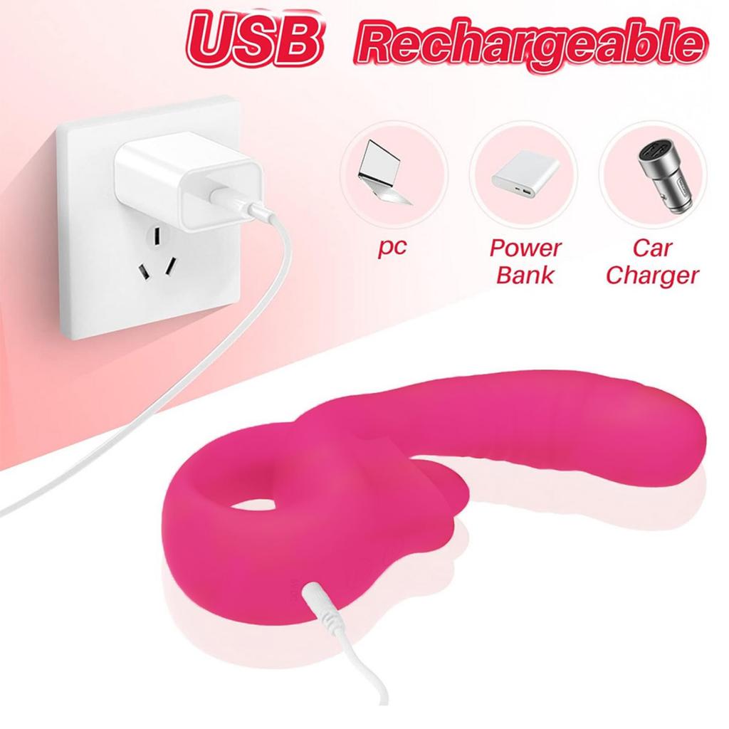 G-Spot Clitoral Licking Vibrator, Silicone Dildo Clitoral Stimulator with 10 Licking and Vibrating Modes, Multi-Stimulation, Female Sex Toys