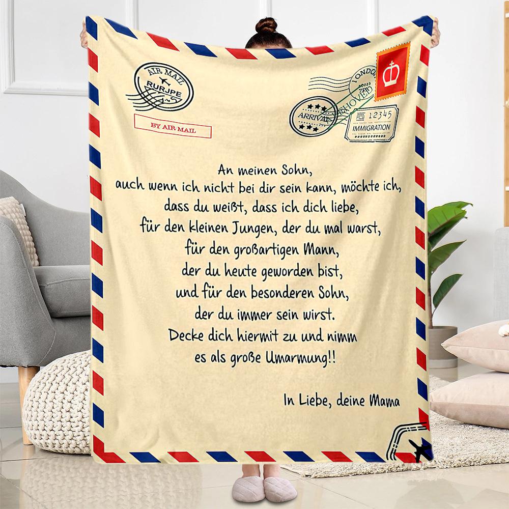 Love Letter To Son Blankets are suitable for living rooms,making them an ideal choice for outdoor travel and gifts.