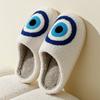 Fashion Evil Eyes Blue Embroidery Slippers High Quality Women Men Slippers Fashion Pattern Shoes Warm Home Devil's Eyes Houseshoes
