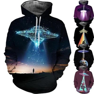 Nieuwe UFO Alien Pullovers Sweatshirt Heren Dames 3D Print Grafische Hoodies Dames Losse Oversized Hoody Sudaderas Para Hombres
