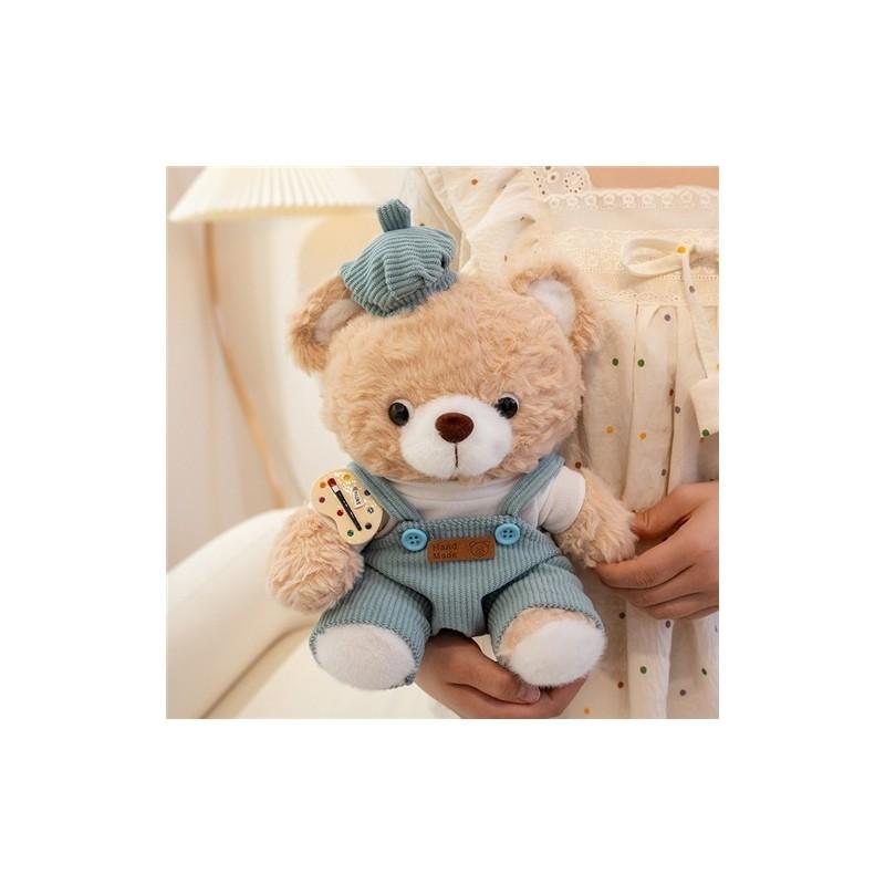 

Cute Cartoon Overalls Rabbits And Bear Plush Doll Toys For Children синій