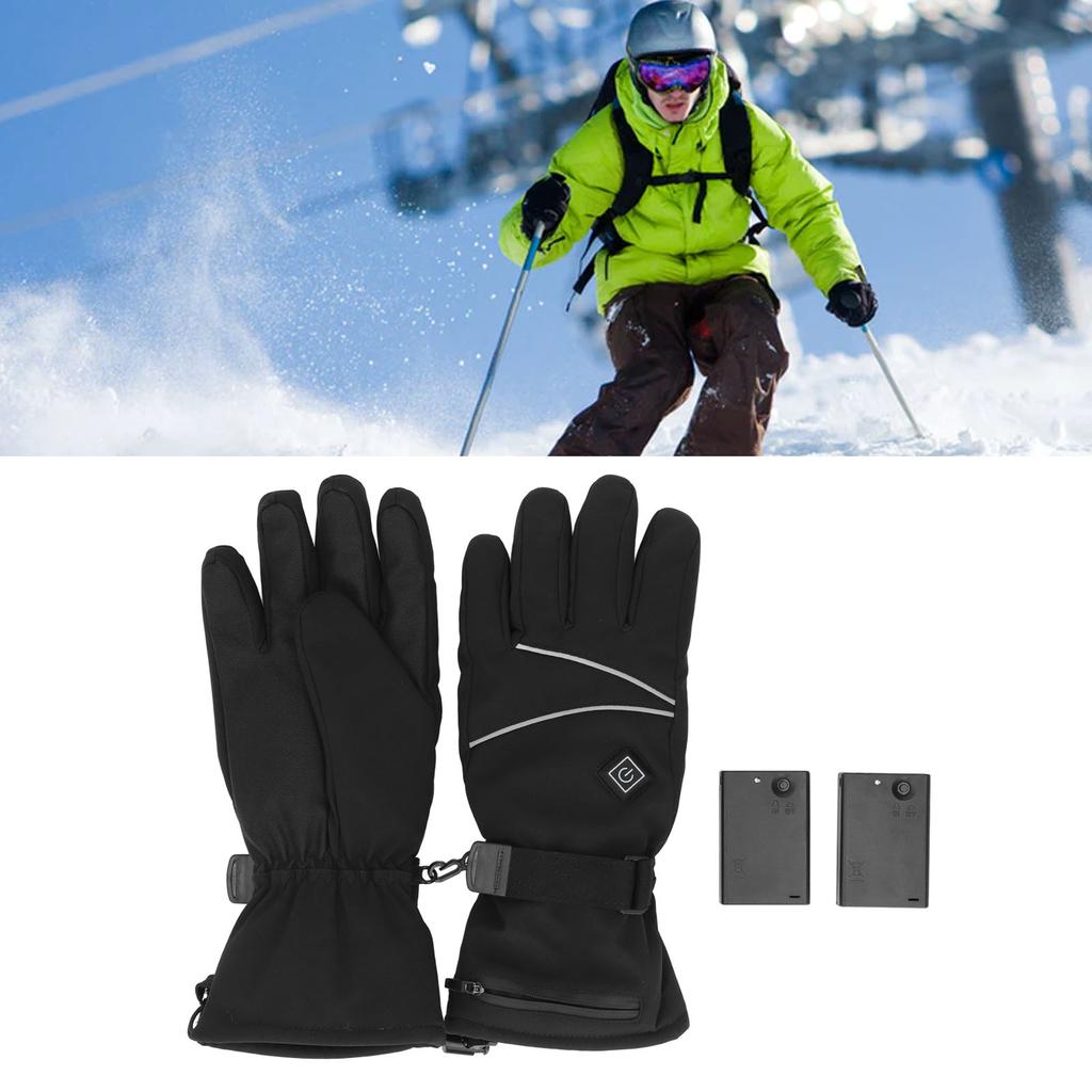 Heated Gloves Skiing Snowboarding Electric Battery Heated Gloves with 3 Heating Levels Skiing for Men Women