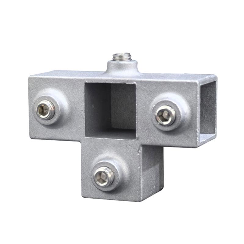Connettore Rastrelliera di Stoccaggio Giunto Fisso Tubolare Quadrato Raccordo a Gomito a 3 Vie per Montanti di Recinzione e Costruzione di Scaffalature Industriali