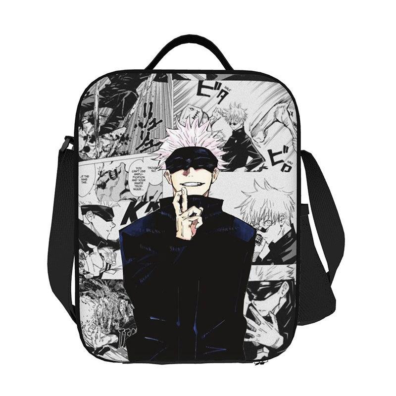 Spell Battle Printed Portable Student Lunch Bag Outdoor Bento Bag Insulated Lunch Box Bag Spell Return Battle