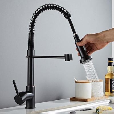 NEW Matte Black Kitchen Faucet Deck Mounted Mixer Tap 360 Degree Rotation Stream Sprayer Nozzle Kitchen Sink Hot Cold Taps