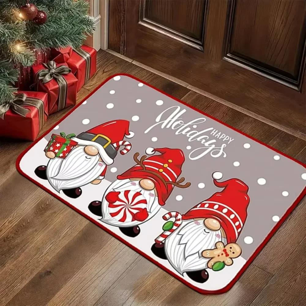 Christmas-Themed Doormat Holiday Atmosphere Entryway Rug Living Room Bedroom Welcome Mat Outdoor Rug Home Decor