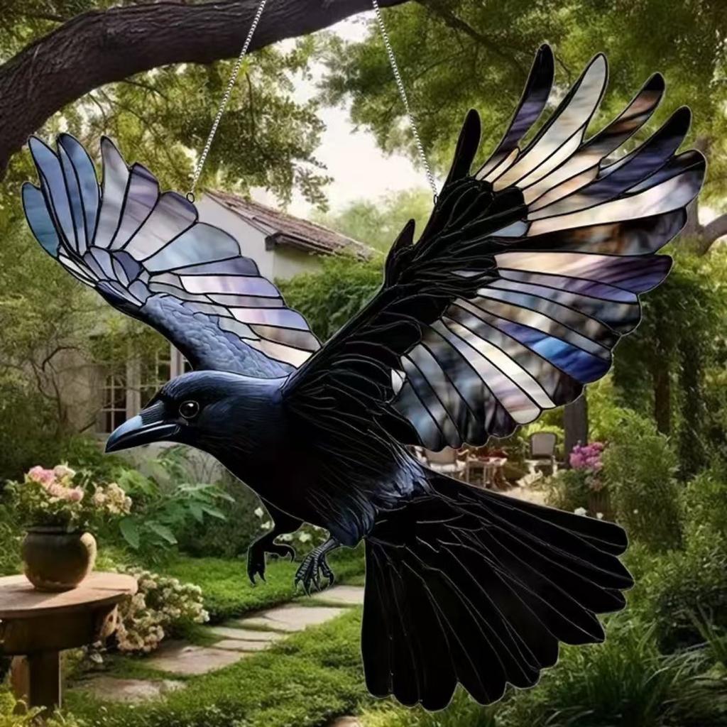 Christmas, Red Bird Light Catcher, Acrylic Pendant, Home, Outdoor, Garden, Courtyard, Hanging Decoration