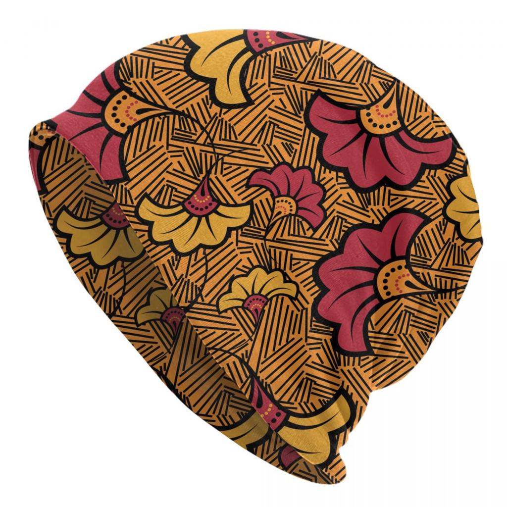 Custom African Ethnic Tribal Ankara Pattern Bonnet Hat Knit Hat Unisex WoUnisex Fashion Unisex Adult Winter Warm Skullies Beanies Caps