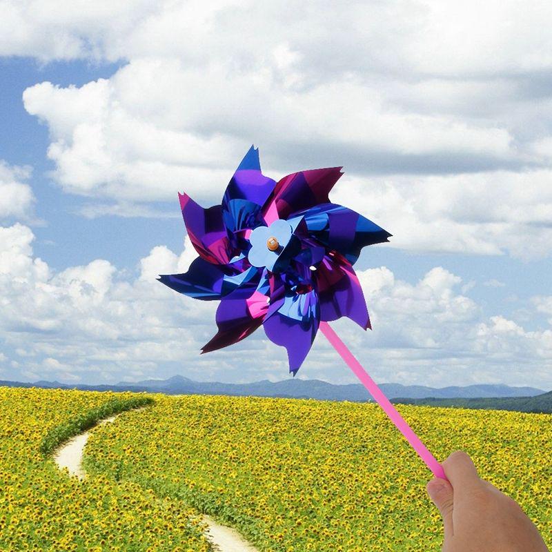 10Pcs Plastic Kids Toy Windmill Pinwheel Wind Spinner Lawn Garden Party Decor