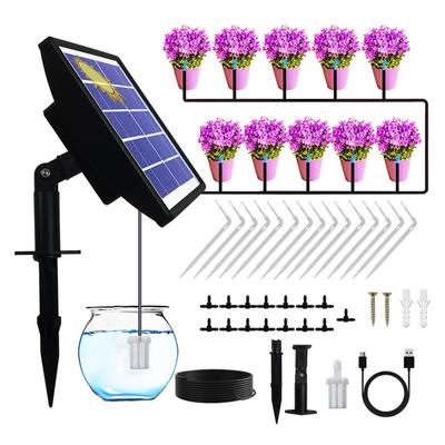 Solar Automatic Drip Irrigation Kit Anti-siphon Solar Powered Irrigation System for Garden Balcony