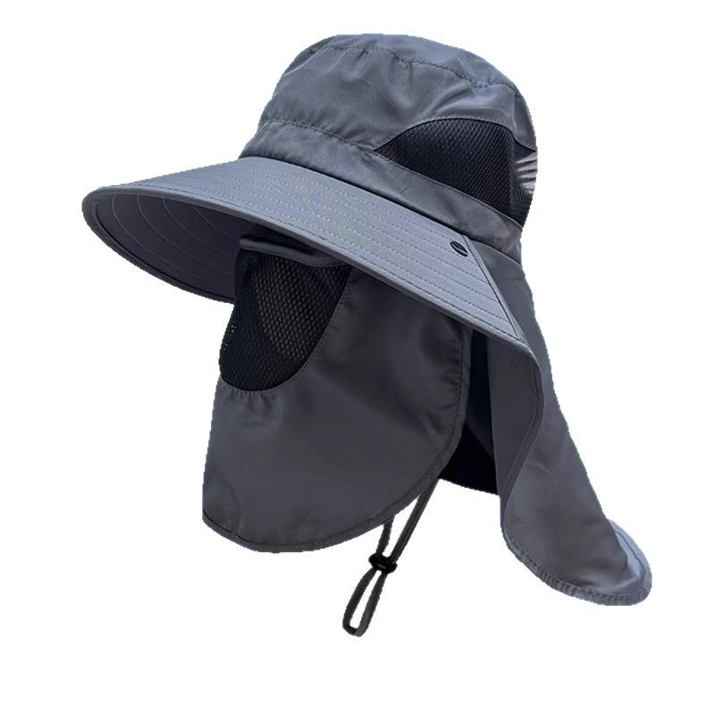 Men’s Wide Brim UV Protection Bucket Hat with Face and Neck Guard
