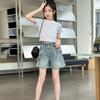 Mädchen Denim Shorts Sommer Kinder Dünne Jeans Vielseitige Sommerhosen