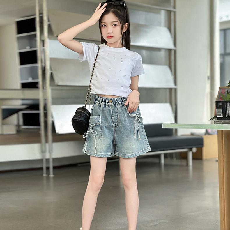 Mädchen Denim Shorts Sommer Kinder Dünne Jeans Vielseitige Sommerhosen