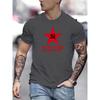 Men's Summer 100% Pure Cotton Fashionable Casual Sports Loose CCCP Letter Pentagram Printed Round Neck Short Sleeved T-shirt Top