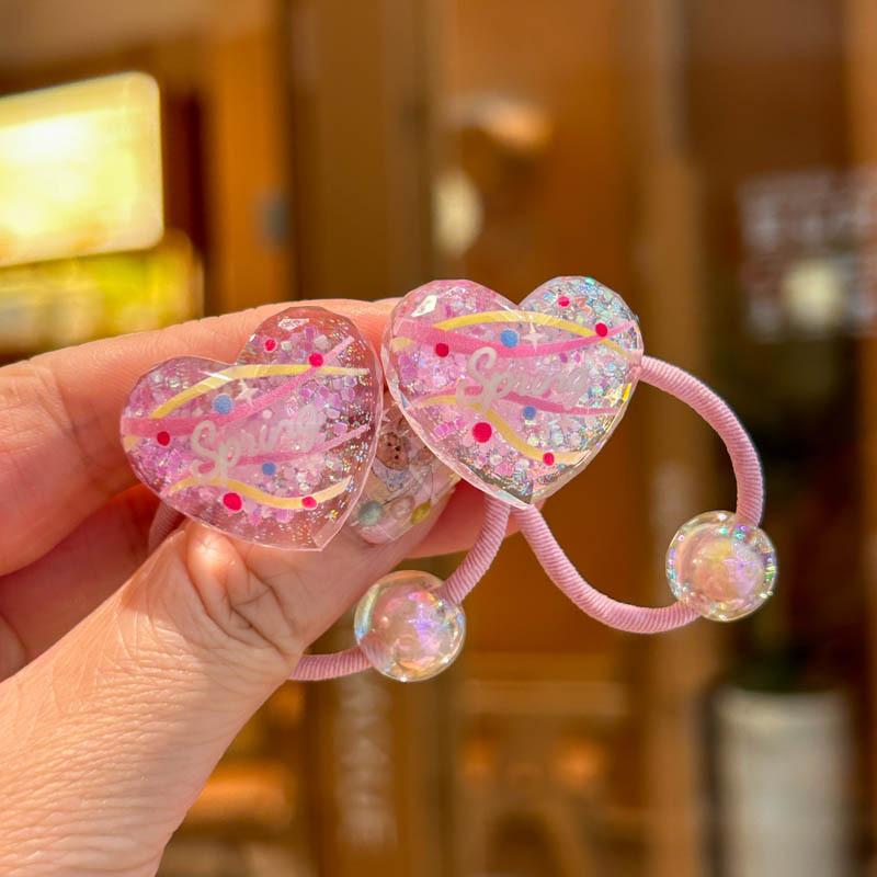 2PCS New Sparkling Night Light Rabbit Girls Elastic Hair Bands Hair Accessories Children Hair Ties Baby Headwear