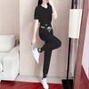2023 Korean-Style Women's Casual Summer Two-Piece Set: Short Sleeve Top & Jogger Pants