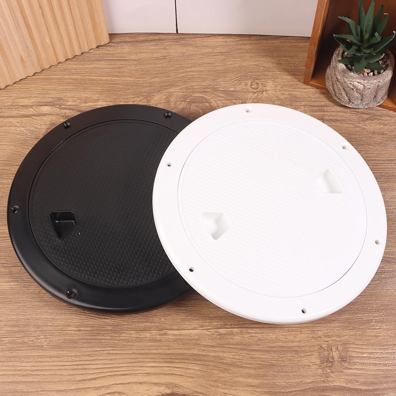 4/6/8In ABS Plastic White Black Round Deck Inspection Plate Hatch Cover Deck Plate Non Slip Detachable For Marine RV Yacht Boat