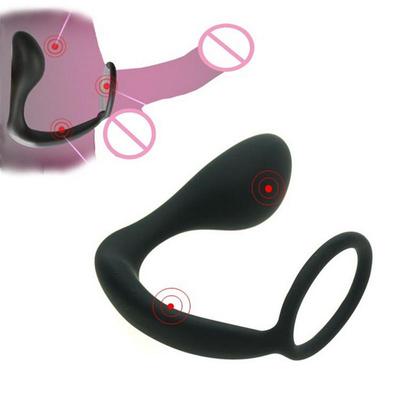 Männliches Prostata-G-Punkt-Massagegerät, Analplug, Silikon, wasserdicht, Prostata-Stimulator, Butt-Plug, Verzögerung der Ejakulation, Ring-Spielzeug für Männer, Homosexuell
